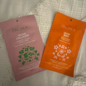 Pacifica Vegan Collagen and Glow Baby Masks - Pink and Orange
